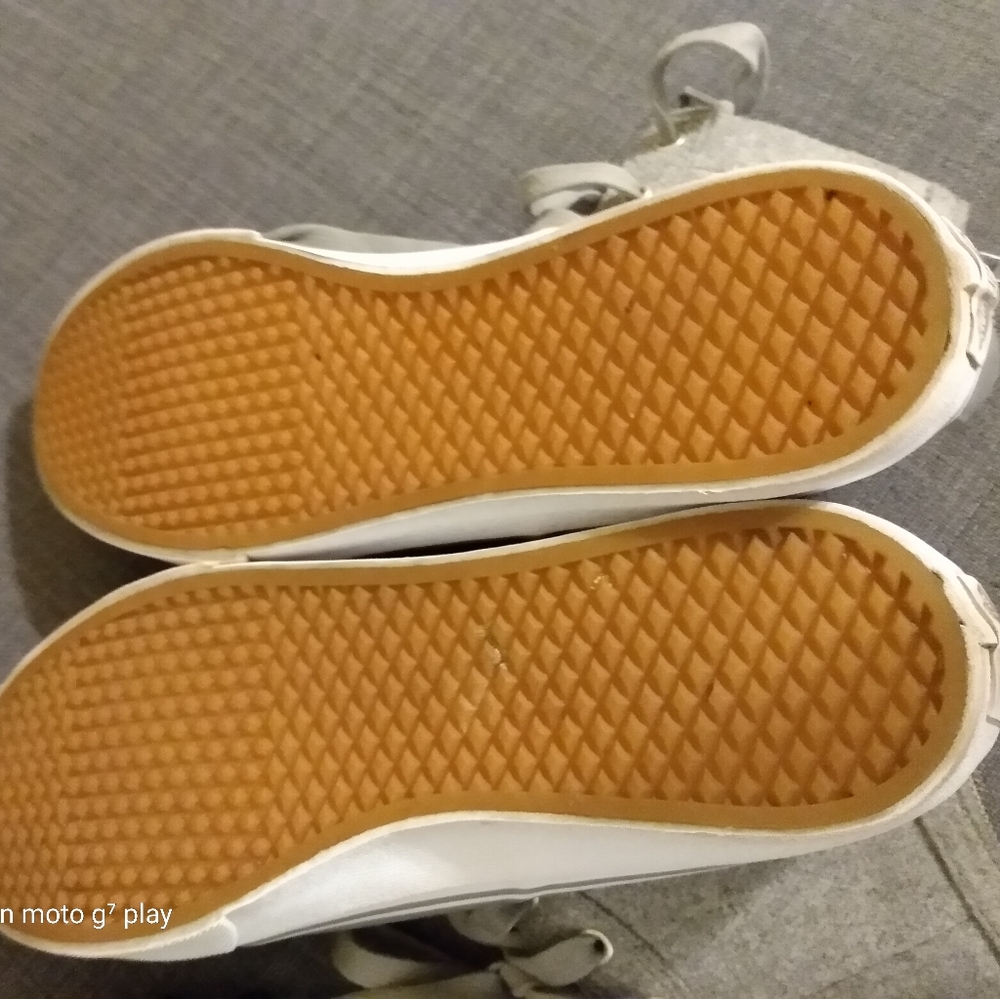 Vans Grey and Light Pink High Top Vans w/ Zipper - Picture 6 of 6